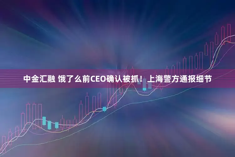 中金汇融 饿了么前CEO确认被抓！上海警方通报细节