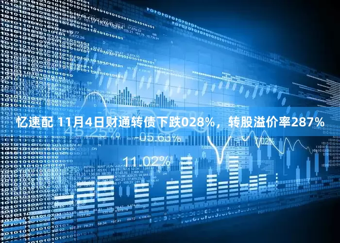 忆速配 11月4日财通转债下跌028%，转股溢价率287%